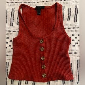 Forever 21 Cropped button up Tank, size S